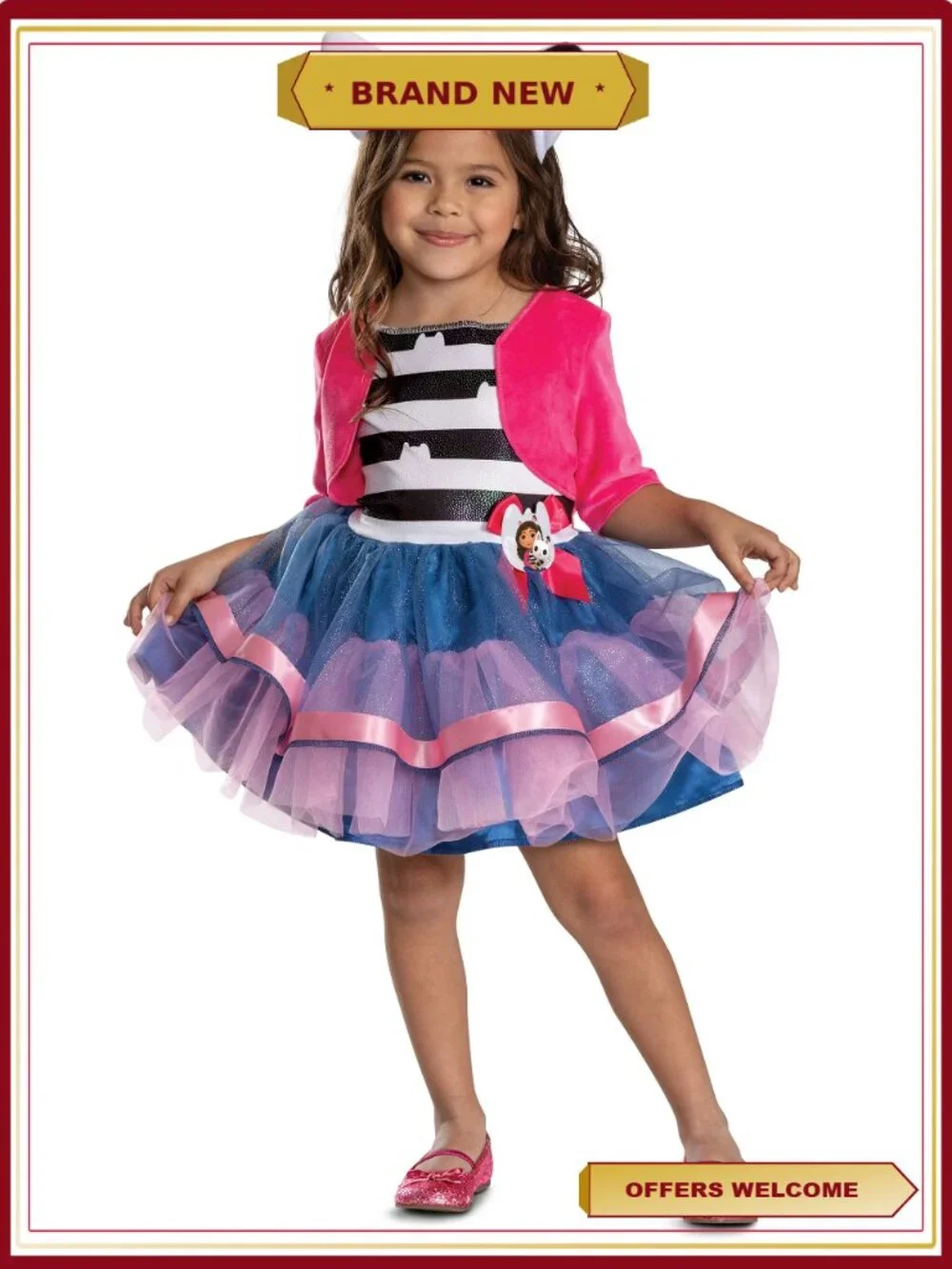 Toddler Halloween Costume Tutu Dress with Headband Size 2T